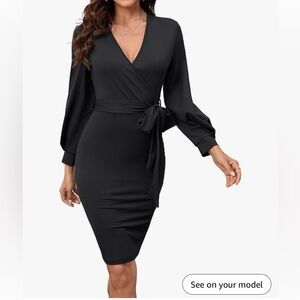 Elegant Black Wrap Dress